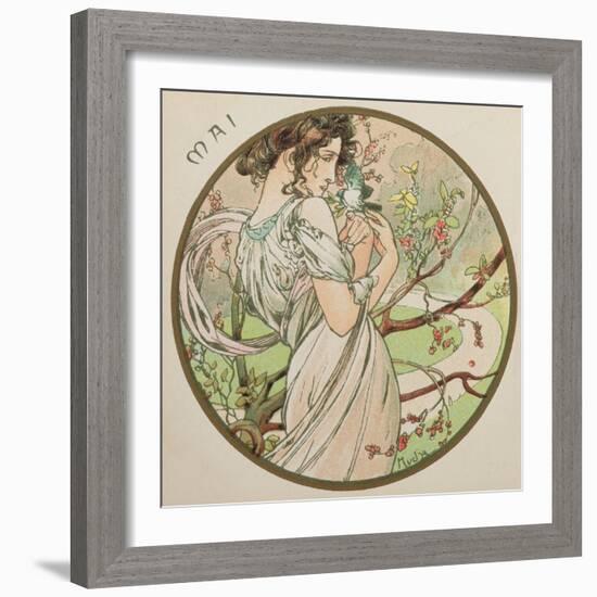 May, 1899 (Detail)-Alphonse Mucha-Framed Giclee Print