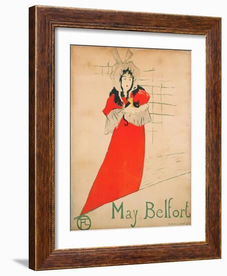 May Belfort (Nee May Egan) (Poster) - Oeuvre De Henri De Toulouse Lautrec (Toulouse-Lautrec) (1864--Henri de Toulouse-Lautrec-Framed Giclee Print