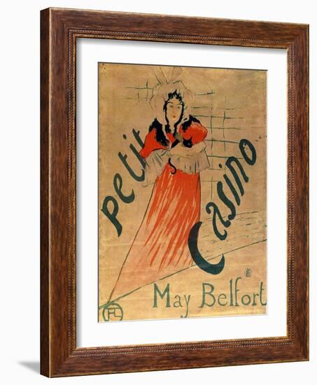 May Belfort, Petit Casino, 1895-Henri de Toulouse-Lautrec-Framed Giclee Print