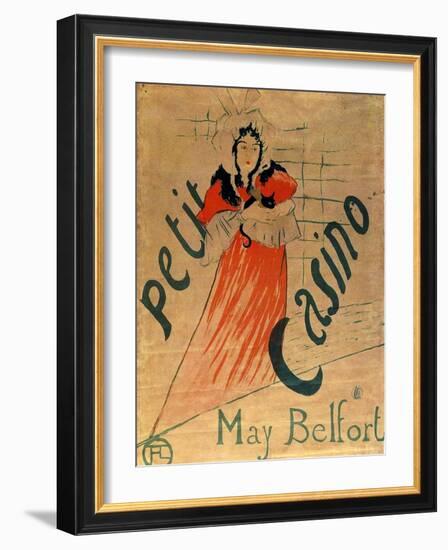 May Belfort, Petit Casino, 1895-Henri de Toulouse-Lautrec-Framed Giclee Print