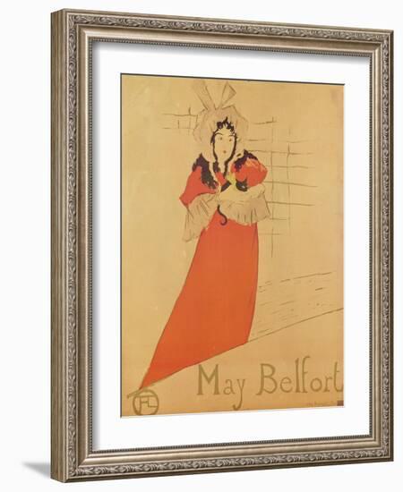 May Belfort (Poster), 1895 (Colour Lithograph)-Henri de Toulouse-Lautrec-Framed Giclee Print