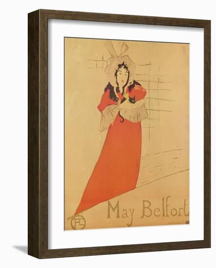 May Belfort (Poster), 1895 (Colour Lithograph)-Henri de Toulouse-Lautrec-Framed Giclee Print