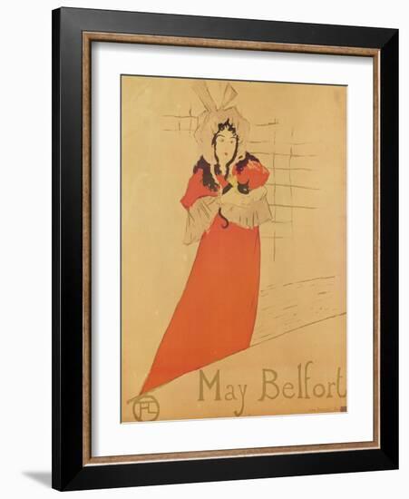 May Belfort (Poster), 1895 (Colour Lithograph)-Henri de Toulouse-Lautrec-Framed Giclee Print