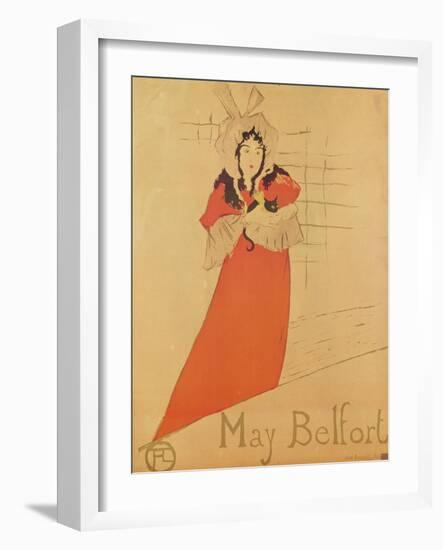 May Belfort (Poster), 1895 (Colour Lithograph)-Henri de Toulouse-Lautrec-Framed Giclee Print