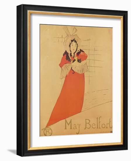 May Belfort (Poster), 1895 (Colour Lithograph)-Henri de Toulouse-Lautrec-Framed Giclee Print