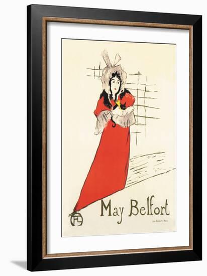 May Belfort-Henri de Toulouse-Lautrec-Framed Art Print