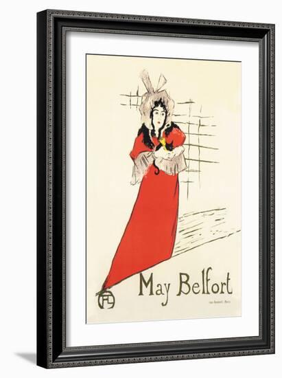 May Belfort-Henri de Toulouse-Lautrec-Framed Art Print