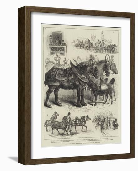 May-Day Procession of Horses at Newcastle-On-Tyne-null-Framed Giclee Print