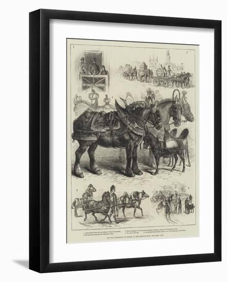 May-Day Procession of Horses at Newcastle-On-Tyne-null-Framed Giclee Print