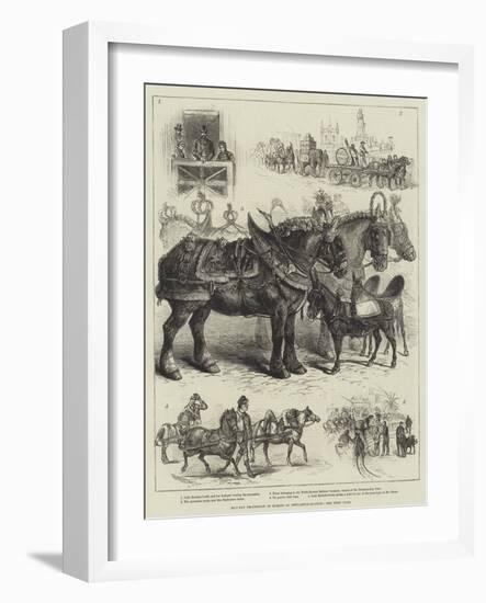 May-Day Procession of Horses at Newcastle-On-Tyne-null-Framed Giclee Print