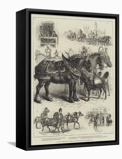 May-Day Procession of Horses at Newcastle-On-Tyne-null-Framed Premier Image Canvas