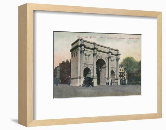 'May good fortune attend you this Christmas - Marble Arch', c1910-Unknown-Framed Photographic Print