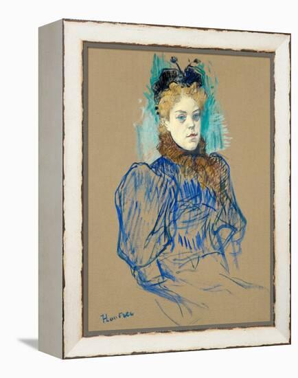 May Milton Portrait (1895)-TOULOUSE LAUTREC-Framed Premier Image Canvas