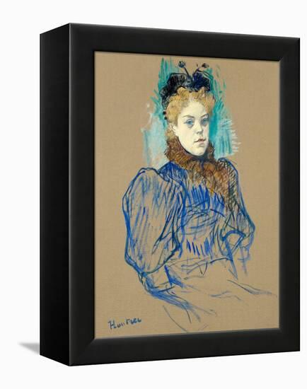 May Milton Portrait (1895)-TOULOUSE LAUTREC-Framed Premier Image Canvas