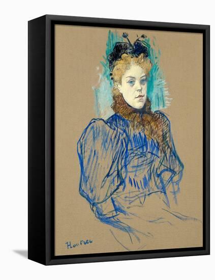 May Milton Portrait (1895)-TOULOUSE LAUTREC-Framed Premier Image Canvas