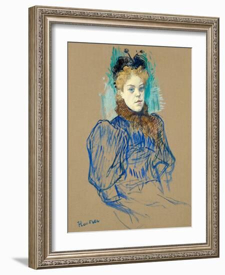 May Milton Portrait (1895)-TOULOUSE LAUTREC-Framed Giclee Print