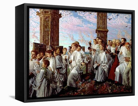 May Morning on Magdalen Tower-William Holman Hunt-Framed Premier Image Canvas