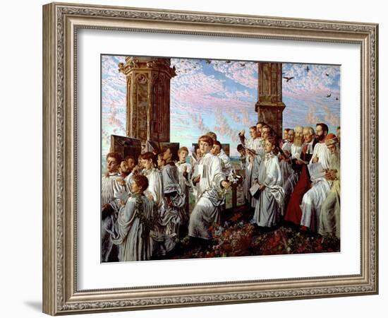 May Morning on Magdalen Tower-William Holman Hunt-Framed Giclee Print