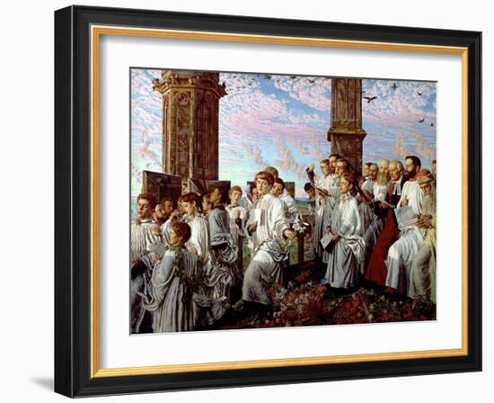 May Morning on Magdalen Tower-William Holman Hunt-Framed Giclee Print