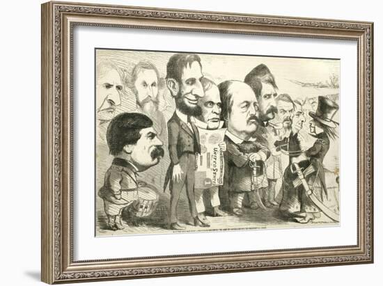 May the Best Man Win! Uncle Sam Reviewing the Army of Candidates, 1864-Thomas Nast-Framed Giclee Print