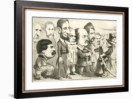 May the Best Man Win! Uncle Sam Reviewing the Army of Candidates, 1864-Thomas Nast-Framed Giclee Print