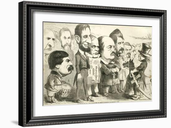 May the Best Man Win! Uncle Sam Reviewing the Army of Candidates, 1864-Thomas Nast-Framed Giclee Print