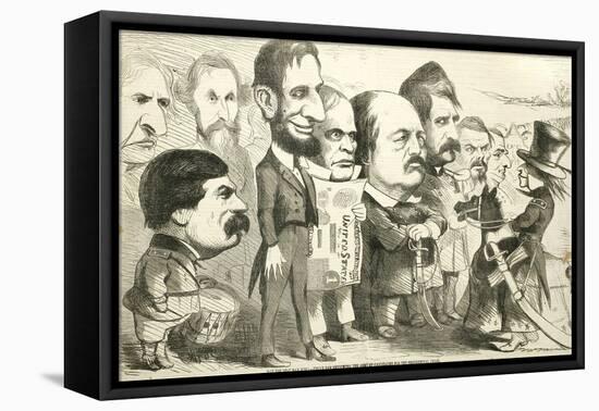 May the Best Man Win! Uncle Sam Reviewing the Army of Candidates, 1864-Thomas Nast-Framed Premier Image Canvas