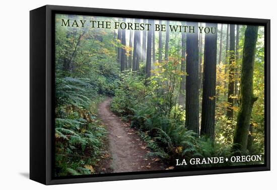 May the Forest Be with You - La Grande, Oregon-Lantern Press-Framed Stretched Canvas