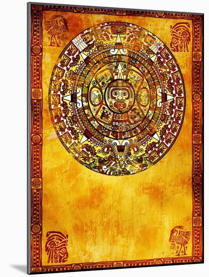Maya Calendar On Ancient Wall-frenta-Mounted Art Print
