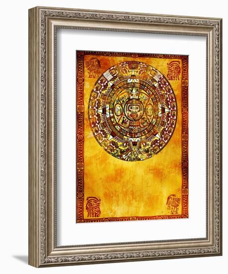 Maya Calendar On Ancient Wall-frenta-Framed Premium Giclee Print