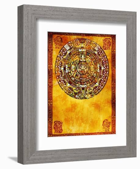 Maya Calendar On Ancient Wall-frenta-Framed Premium Giclee Print