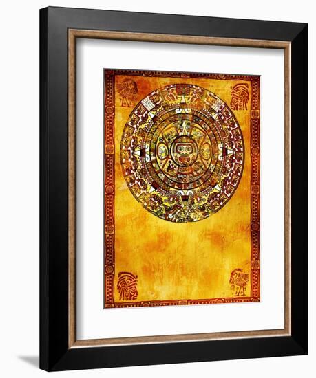 Maya Calendar On Ancient Wall-frenta-Framed Premium Giclee Print