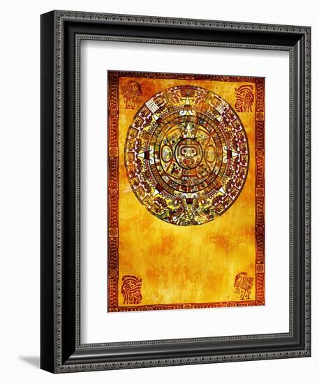 Maya Calendar On Ancient Wall-frenta-Framed Premium Giclee Print