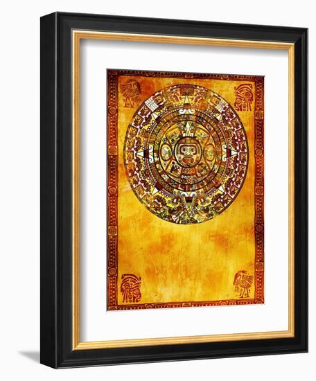 Maya Calendar On Ancient Wall-frenta-Framed Premium Giclee Print