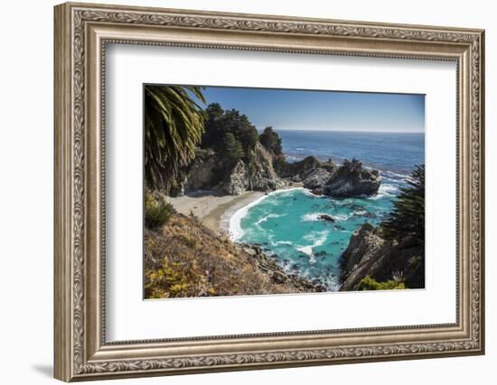 Maya Falls and Ocean, Julia Pfeiffer Burns SP, Big Sur, California-Sheila Haddad-Framed Photographic Print