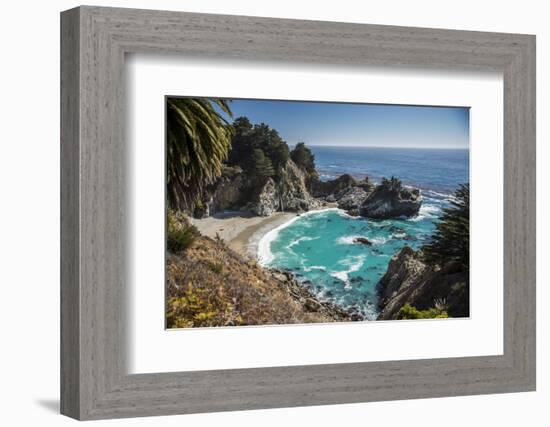 Maya Falls and Ocean, Julia Pfeiffer Burns SP, Big Sur, California-Sheila Haddad-Framed Photographic Print