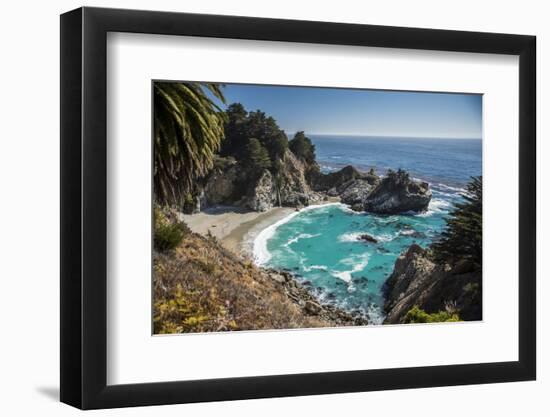 Maya Falls and Ocean, Julia Pfeiffer Burns SP, Big Sur, California-Sheila Haddad-Framed Photographic Print