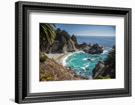 Maya Falls and Ocean, Julia Pfeiffer Burns SP, Big Sur, California-Sheila Haddad-Framed Photographic Print