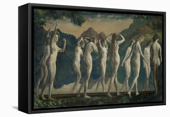 Maya, Mirror of Illusions, C.1910-Arthur Bowen Davies-Framed Premier Image Canvas