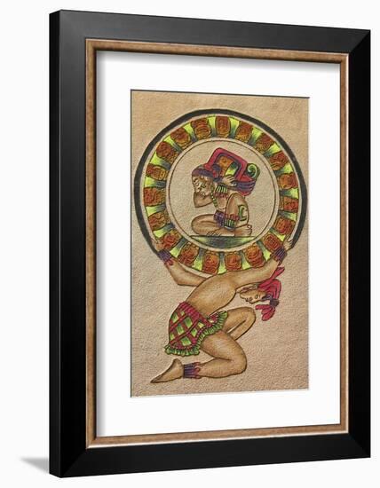 Maya Painting on Leather, Chichen Itza Archaeological Site, Chichen Itza, Yucatan State, Mexico-Melvyn Longhurst-Framed Photographic Print