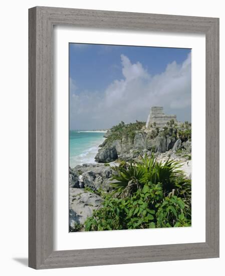 Mayan Archaeological Site, Tulum, Yucatan, Mexico, Central America-John Miller-Framed Photographic Print