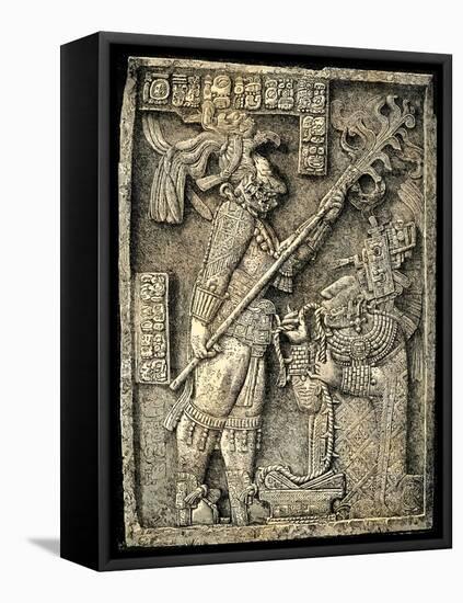 Mayan Bas-Relief of Lady Xoc, Kneeling Before Shield Jaguar, Yaxchilan-null-Framed Premier Image Canvas