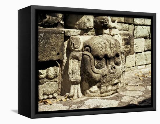 Mayan Carved Stone Skull on Top of East Court, Dating from 8th Century, Copan, Honduras-Christopher Rennie-Framed Premier Image Canvas