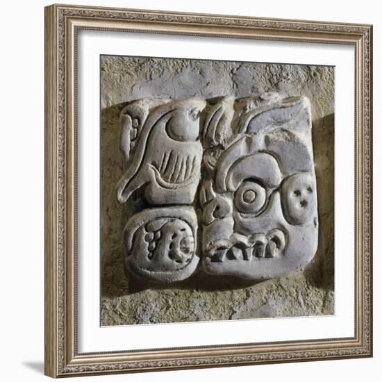 Mayan Glyphs, Stuccowork, Found inside Temple XVIII, Mexico-null-Framed Photographic Print