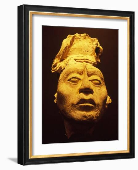 Mayan Plaster Mask, Palenque Ruins Museum, Chiapas, Mexico-Charles Crust-Framed Photographic Print