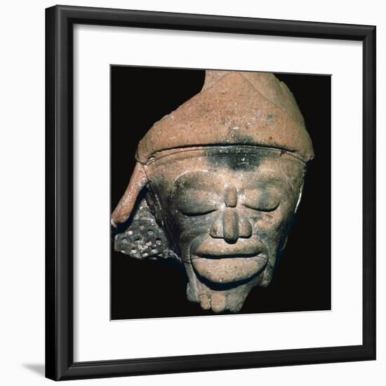 Mayan pottery incense burner, 8th century-Unknown-Framed Giclee Print