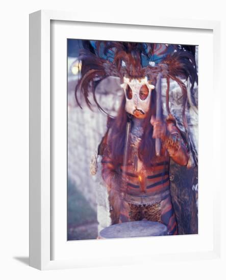 Mayan Rituals and Mystical Dances, Xcaret, Yucatan Peninsula, Mexico-Greg Johnston-Framed Photographic Print