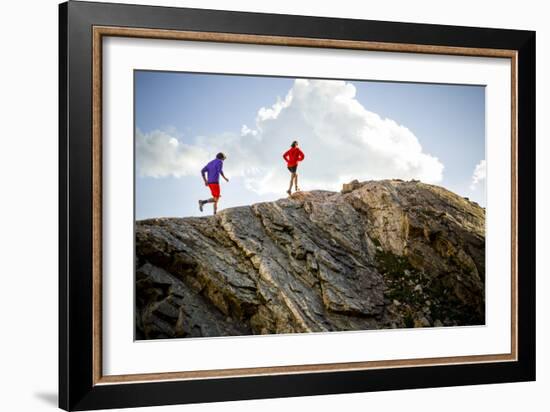 Mayan Smith-Gobat & Ben Rueck Go For High Elevation Trail Run, Backcountry Of Above Marble, CO-Dan Holz-Framed Photographic Print