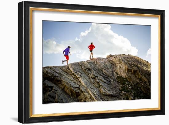 Mayan Smith-Gobat & Ben Rueck Go For High Elevation Trail Run, Backcountry Of Above Marble, CO-Dan Holz-Framed Photographic Print