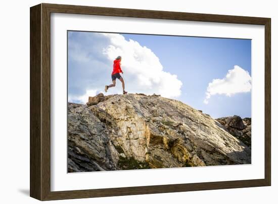 Mayan Smith-Gobat & Ben Rueck Go For High Elevation Trail Run, Backcountry Of Above Marble, CO-Dan Holz-Framed Photographic Print